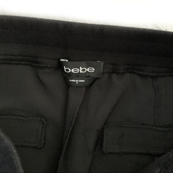BEBE Black Satin Stripe Pants! - Picture 6 of 8